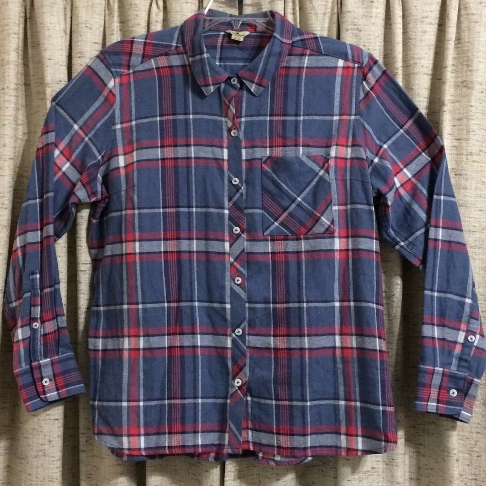 Woolrich Women's Light Flannel Plaid Long Sleeve Shirt - XXL